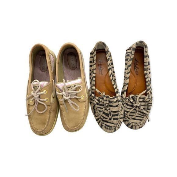 Lot  two pair of shoes Sperry women shoes size 6.5 and lucky brand shoes size 6 - Picture 1 of 16